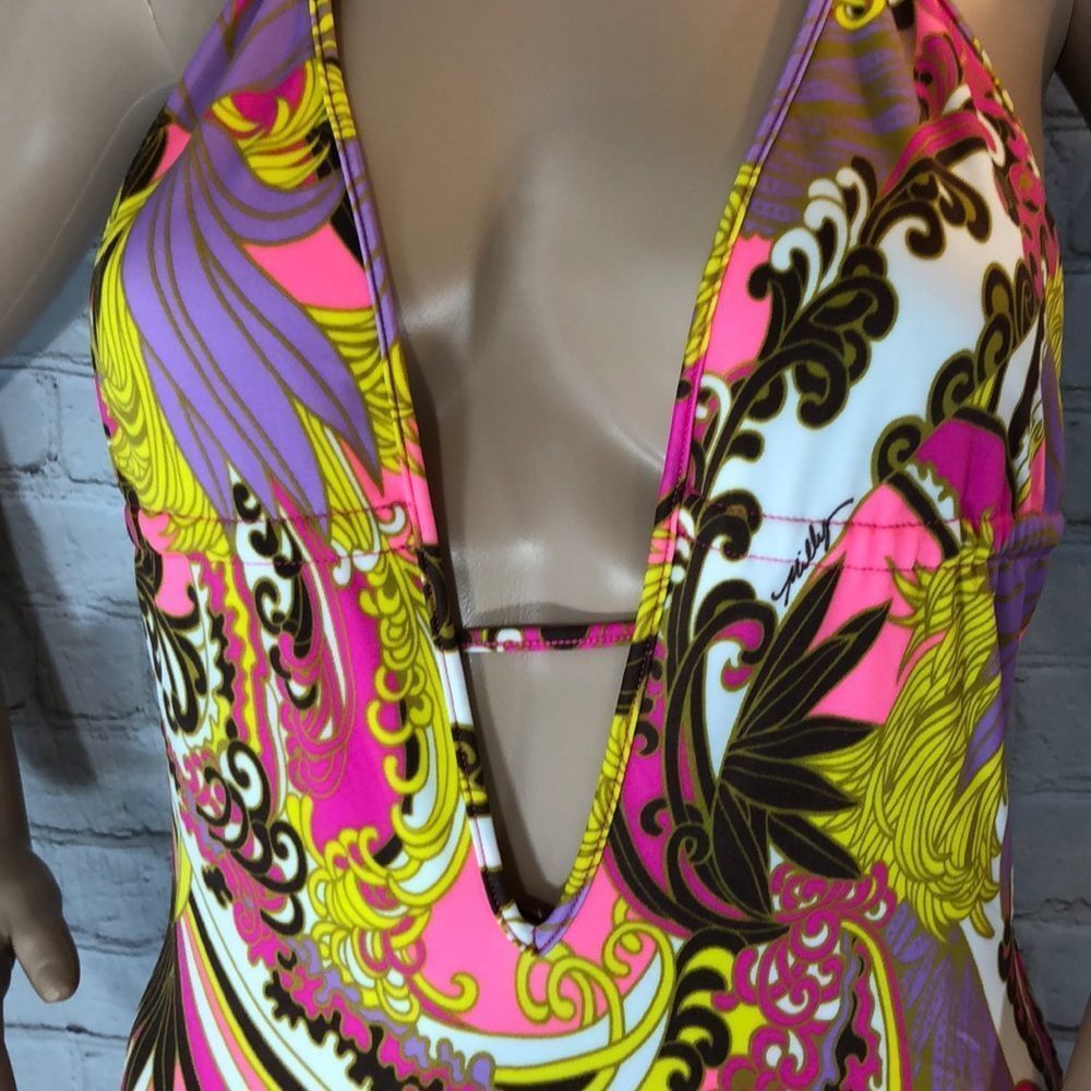 Milly Cabana Acapulco Plunge Maillot Swimsuit - Picture 3 of 16